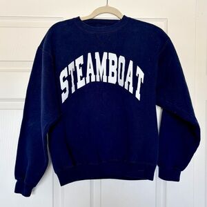 Vintage Navy Blue Crewneck Sweatshirt — Steamboat, CO